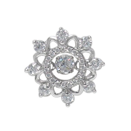 Dancing Pulsing CZ Necklace - Filigree Snowflake - Click Image to Close
